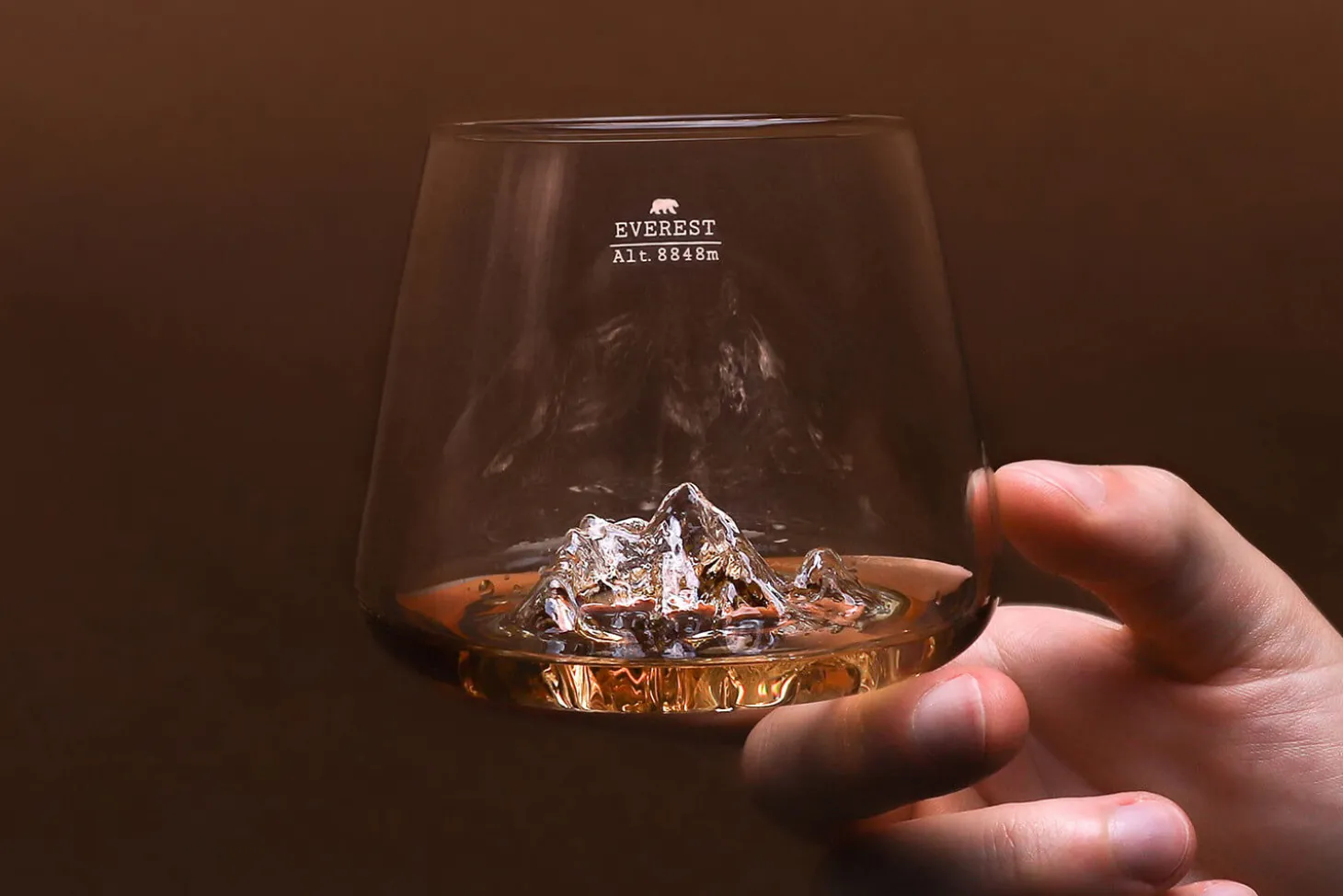 Set de 2 verres à spiritueux Alaskan Maker Topographic Everest & Mont Blanc en verre cristallin