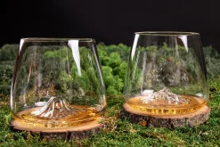 Set de 2 verres à spiritueux Alaskan Maker Topographic Mont Fuji & Denali en verre cristallin