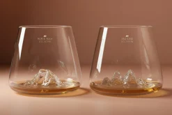Set de 2 verres à spiritueux Alaskan Maker Topographic Tre Cime & Mont Rosa en verre cristallin