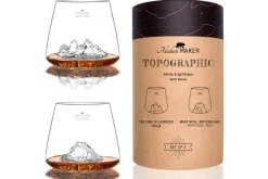 Set de 2 verres à spiritueux Alaskan Maker Topographic Tre Cime & Mont Rosa en verre cristallin