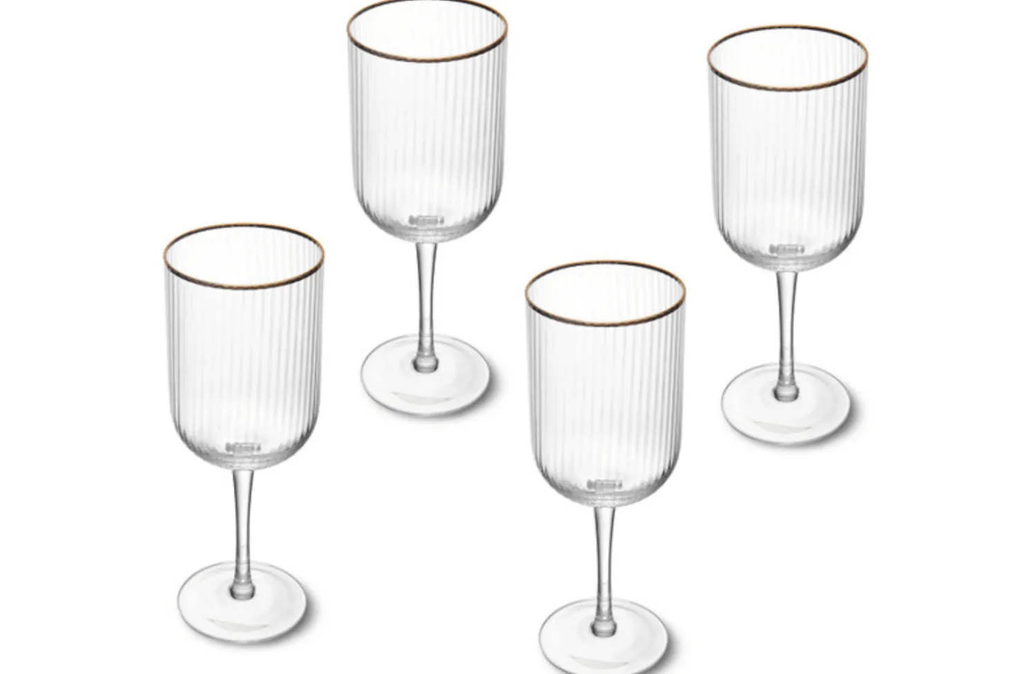 Set de 4 verres à vin rouge Mikasa Sorrento en cristal transparent motif nervuré 450ml