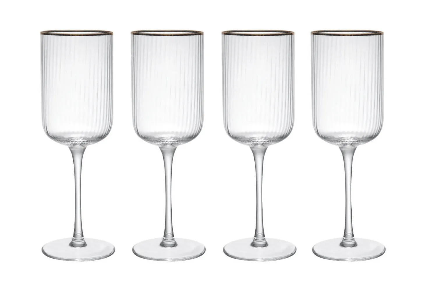 Set de 4 verres à vin rouge Mikasa Sorrento en cristal transparent motif nervuré 450ml