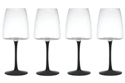 Set de 4 verres à vin rouge Mikasa Palermo en cristal transparent et noir 450ml