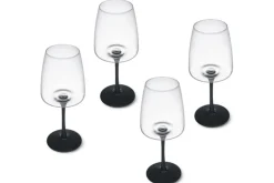 Set de 4 verres à vin rouge Mikasa Palermo en cristal transparent et noir 450ml