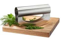 Set hachoir berceuse Gefu Viavo avec planche en bois d'acacia