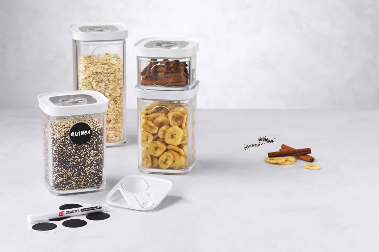 Set 6 pièces Zwilling Fresh & Save Cube taille S 4 boîtes + 1 insert + 1 marqueur