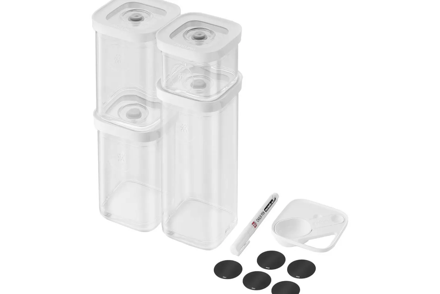 Set 6 pièces Zwilling Fresh & Save Cube taille S 4 boîtes + 1 insert + 1 marqueur