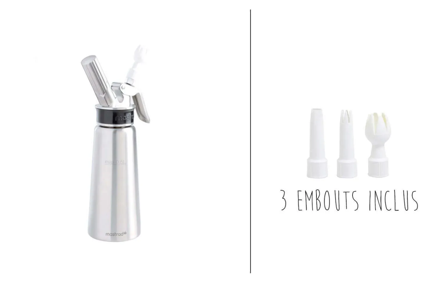 Siphon à chantilly Mastrad PRO en inox