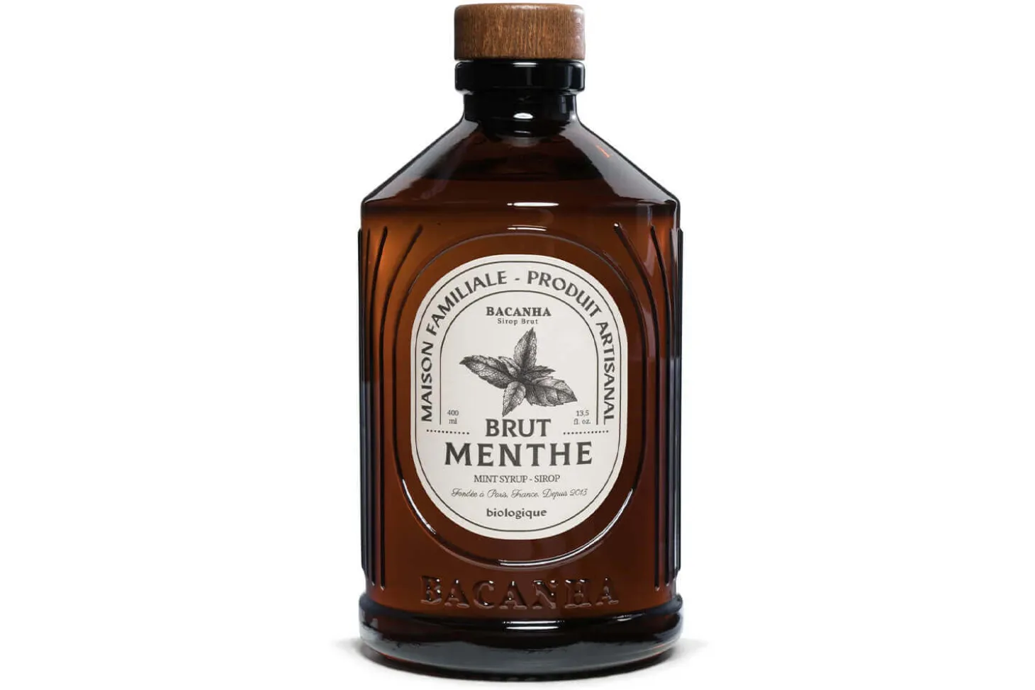 Sirop de menthe brut artisanal Bacanha certifié biologique 40cl