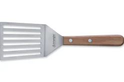 Spatule ajourée coudée large Triangle manche en bois de cerisier