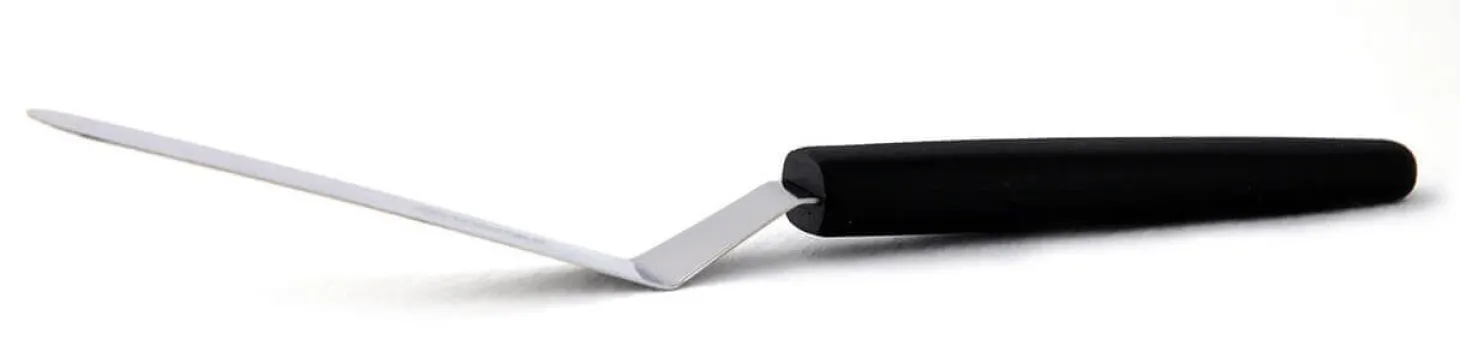 Spatule coudée professionnelle acier inox 9cm manche PP noir