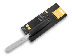 Spatule coudée professionnelle acier inox 9cm manche PP noir