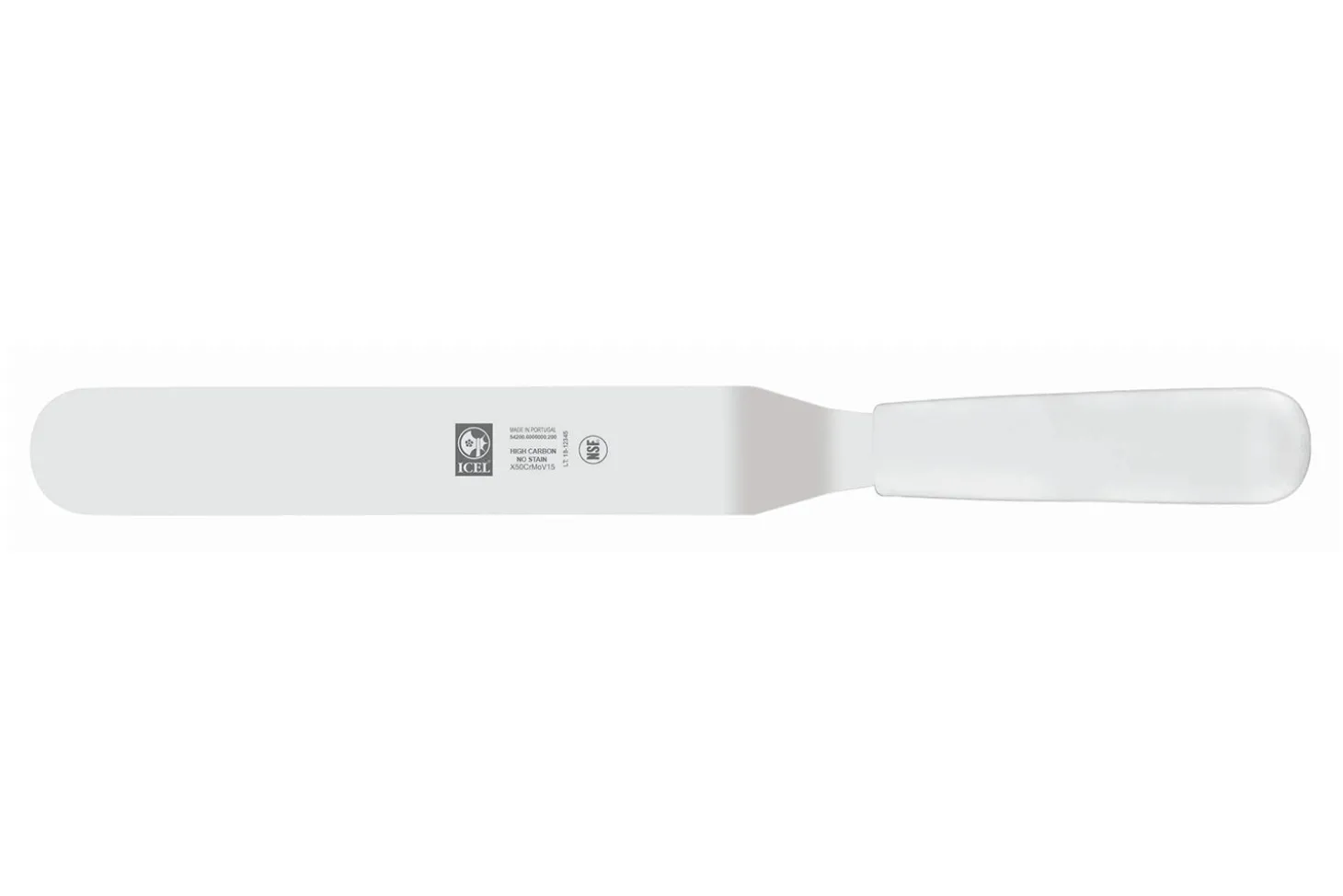 Spatule coudée professionnelle Icel manche PP blanc
