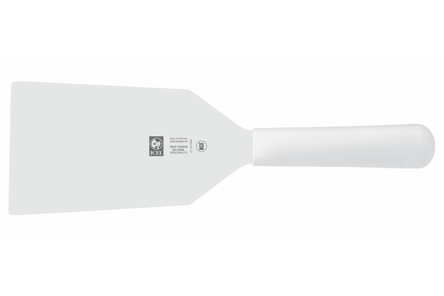 Spatule professionnelle Icel lame large 16cm manche blanc