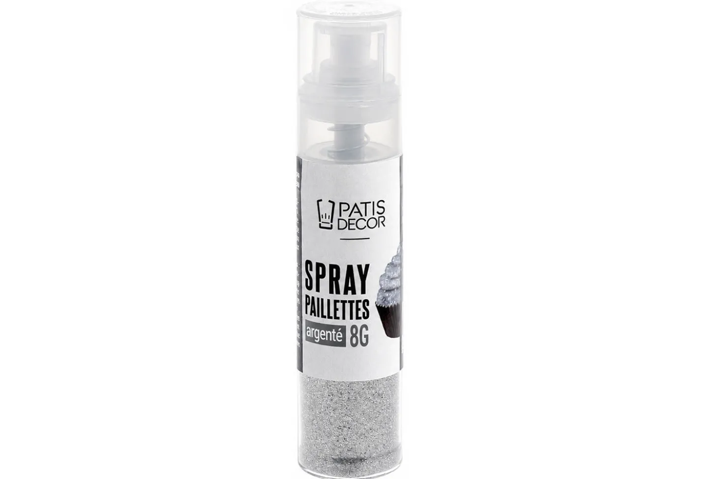 Spray de paillettes argentées Patisdécor 8g