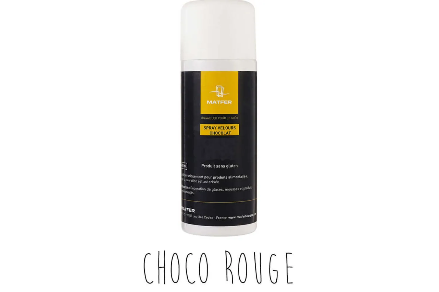 Spray velours pour pâtisserie Matfer choco rouge 400ml