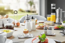 Sucrier doseur Gefu Brunch en verre et acier inoxydable