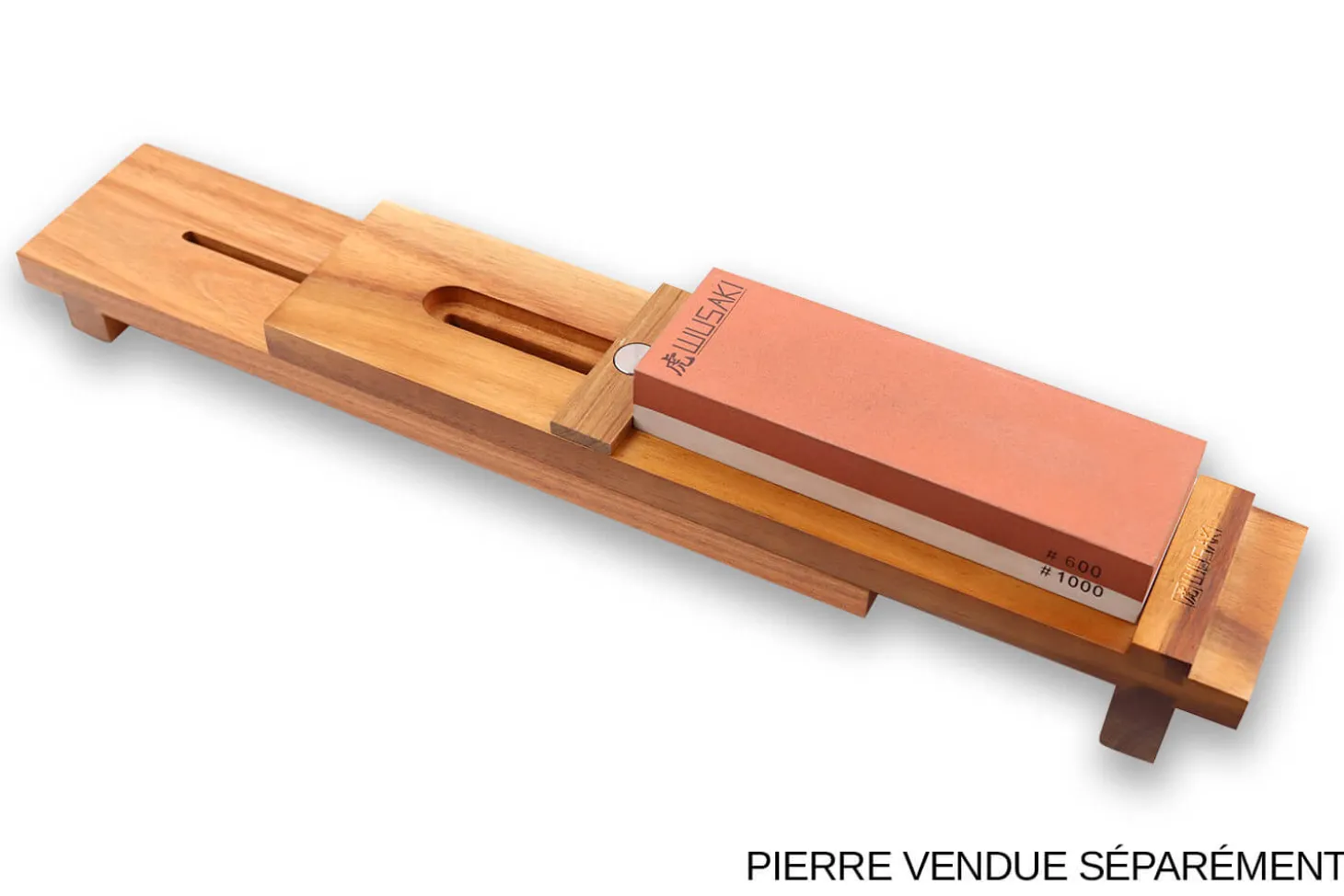 Support évier pour pierre à aiguiser Wusaki en acacia