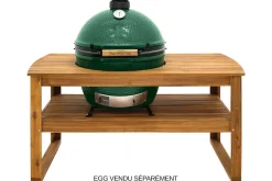 Table en bois d'eucalyptus pour barbecue Big Green Egg XLarge