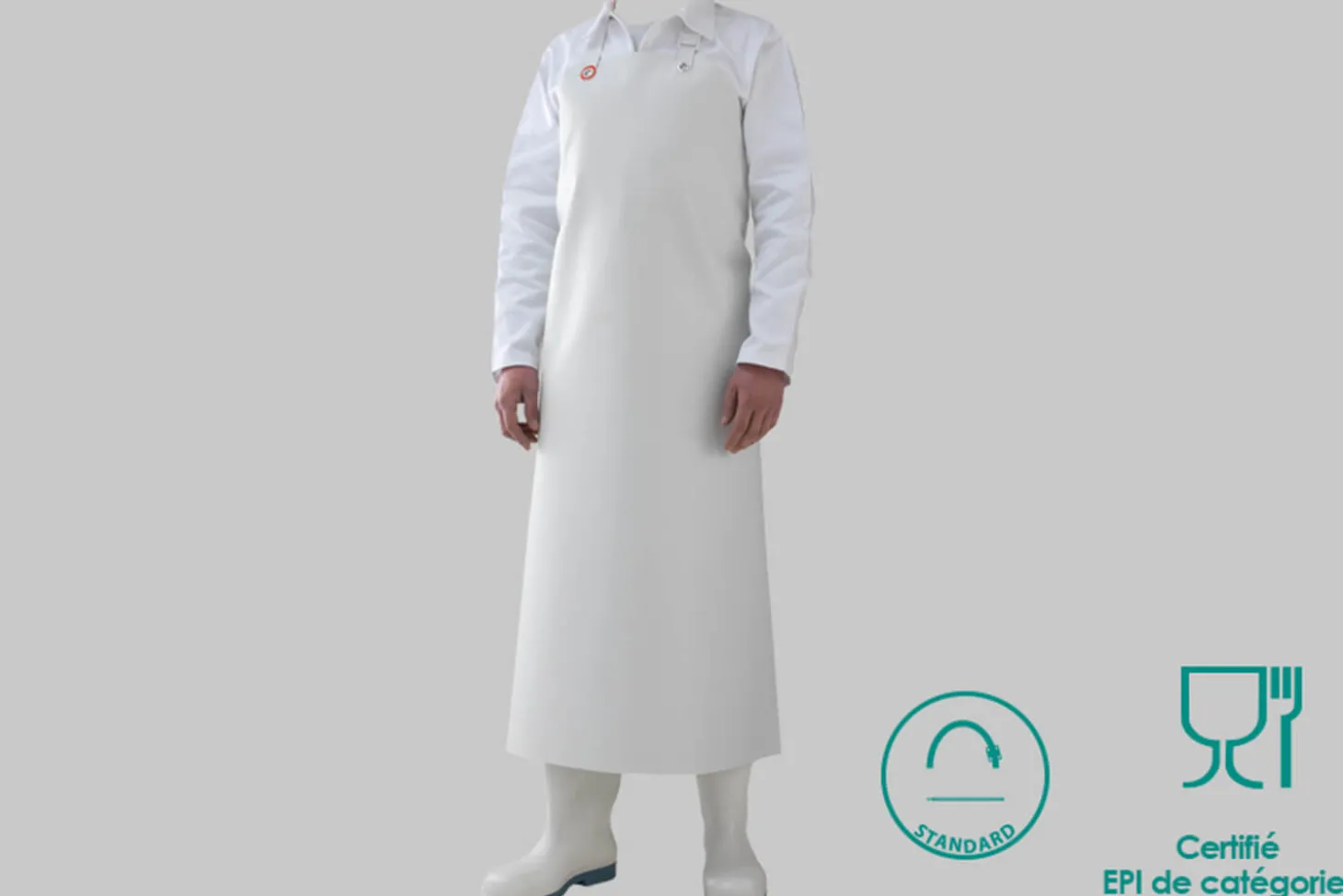 Tablier de boucher Manulatex Bravo 90x115cm en nitrile blanc