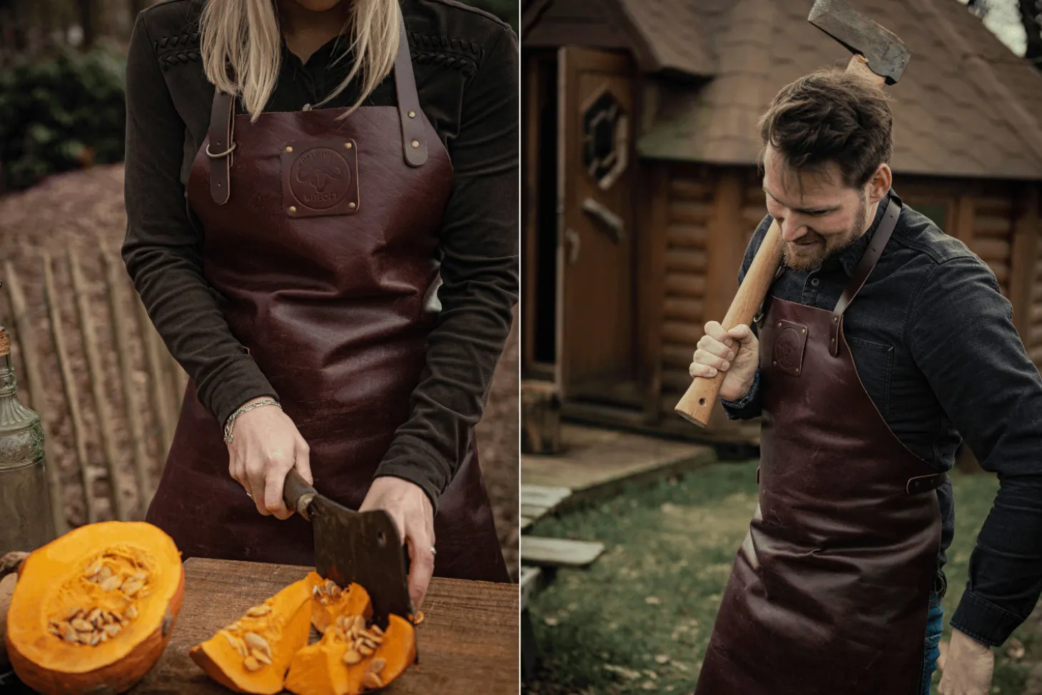 Tablier de cuisine artisanal Witloft Buffalo Collection en cuir pleine fleur