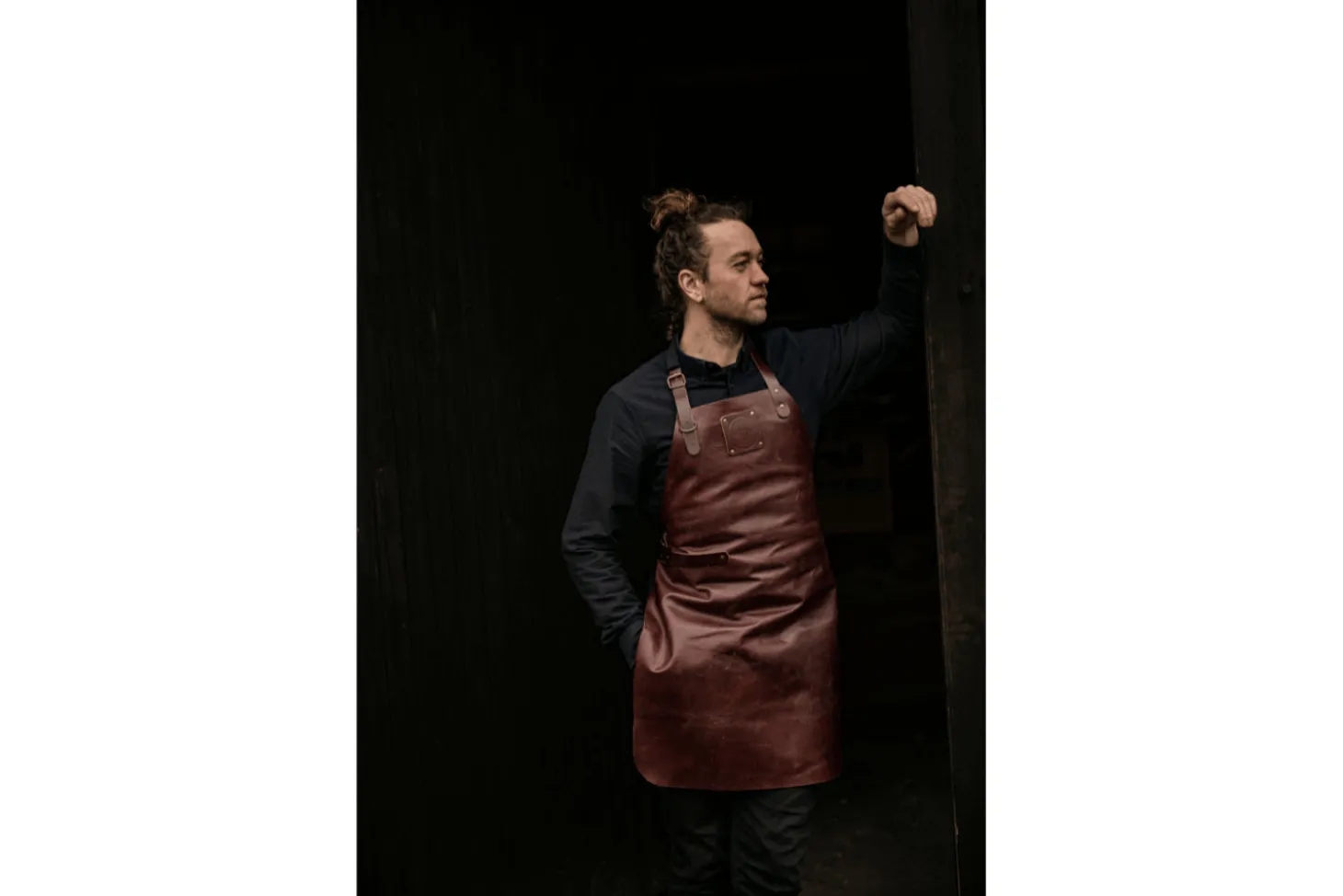 Tablier de cuisine artisanal Witloft Buffalo Collection en cuir pleine fleur