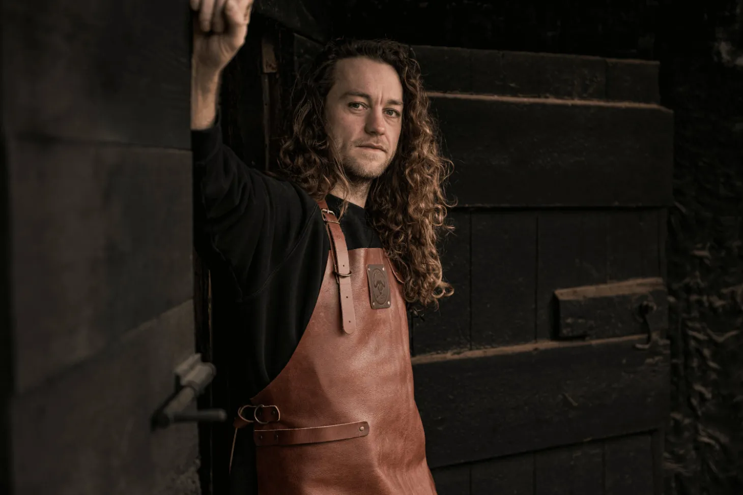 Tablier de cuisine artisanal Witloft Buffalo Collection en cuir pleine fleur