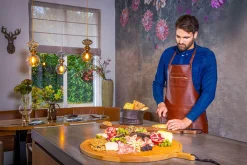 Tablier de cuisine DutchDeluxes en cuir avec poche à zip