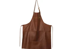 Tablier de cuisine DutchDeluxes en cuir avec poche à zip