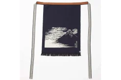 Tablier de cuisine japonais Anything Maekake Hokusai Mont Fuji rouge