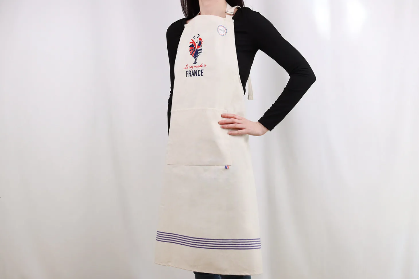Tablier de cuisine Tissage de l'Ouest Joel fabriqué en France - Coq Français