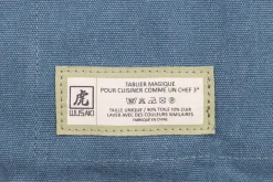 Tablier de cuisine Wusaki en toile bleue et cuir 83x67,5cm - Taille unique