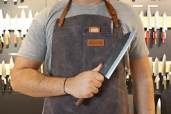 Tablier de cuisine Wusaki en toile et cuir 83x67,5cm - Taille unique