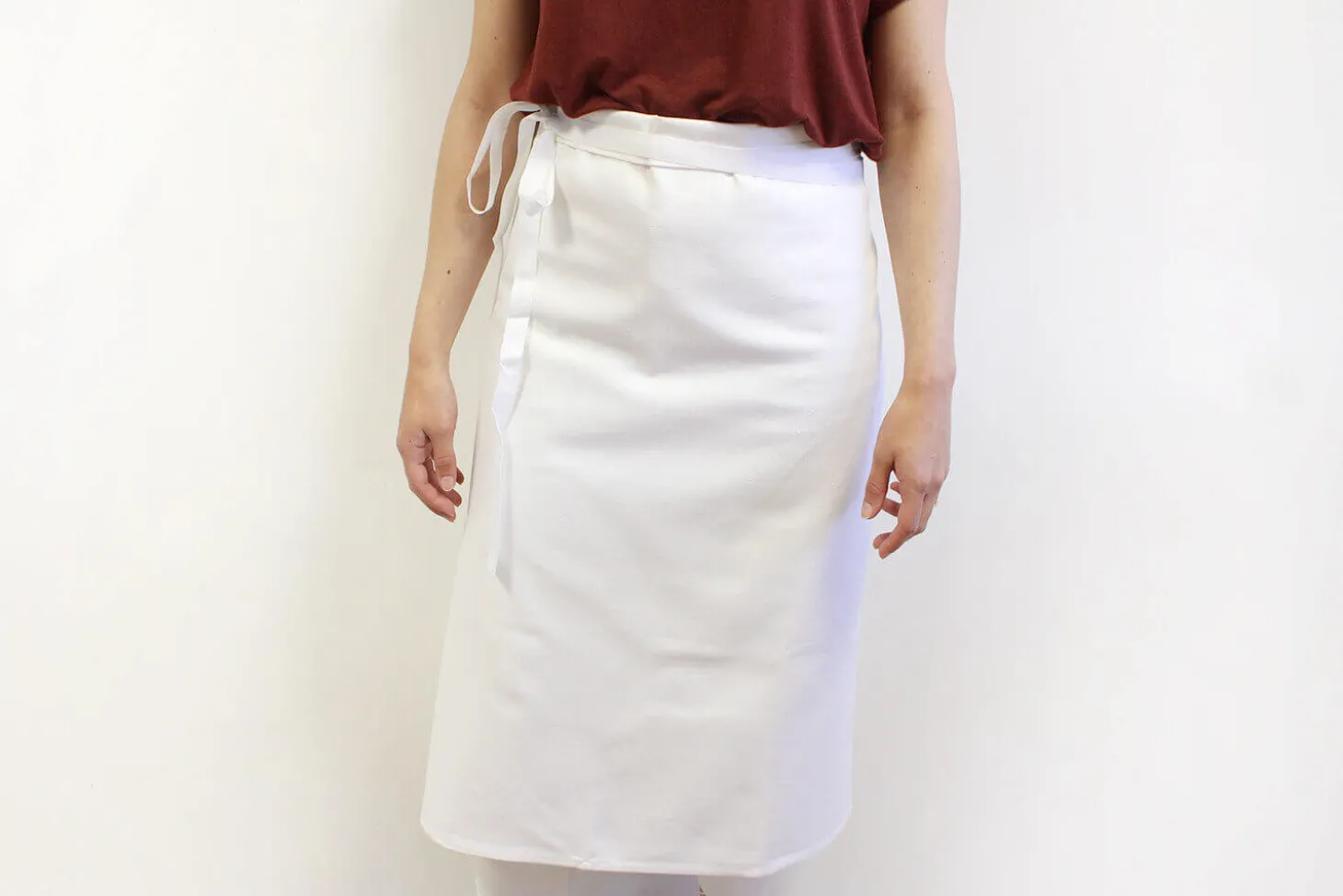 Tablier de cuisinier chef Deren 100% coton blanc