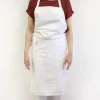 Tablier valet professionnel 100% coton blanc 100 x 100cm