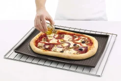 Tapis à pizza Lékué 30x40cm en silicone Platinum marron