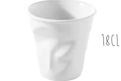 Tasse Revol Cappuccino Froissé 18cl en porcelaine blanche