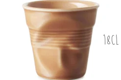 Tasse Revol Cappuccino Froissé 18cl en porcelaine Terre de Sienne