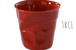 Tasse Revol Cappuccino Froissé 18cl en porcelaine piment