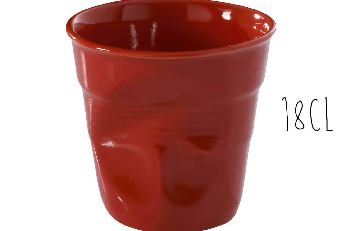 Tasse Revol Cappuccino Froissé 18cl en porcelaine piment