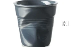Tasse Revol Cappuccino Froissé 18cl en porcelaine Graphite