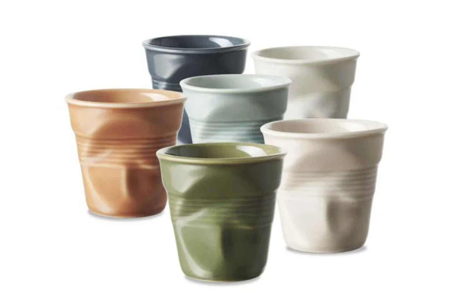 Tasse Revol Cappuccino Froissé 18cl en porcelaine Graphite