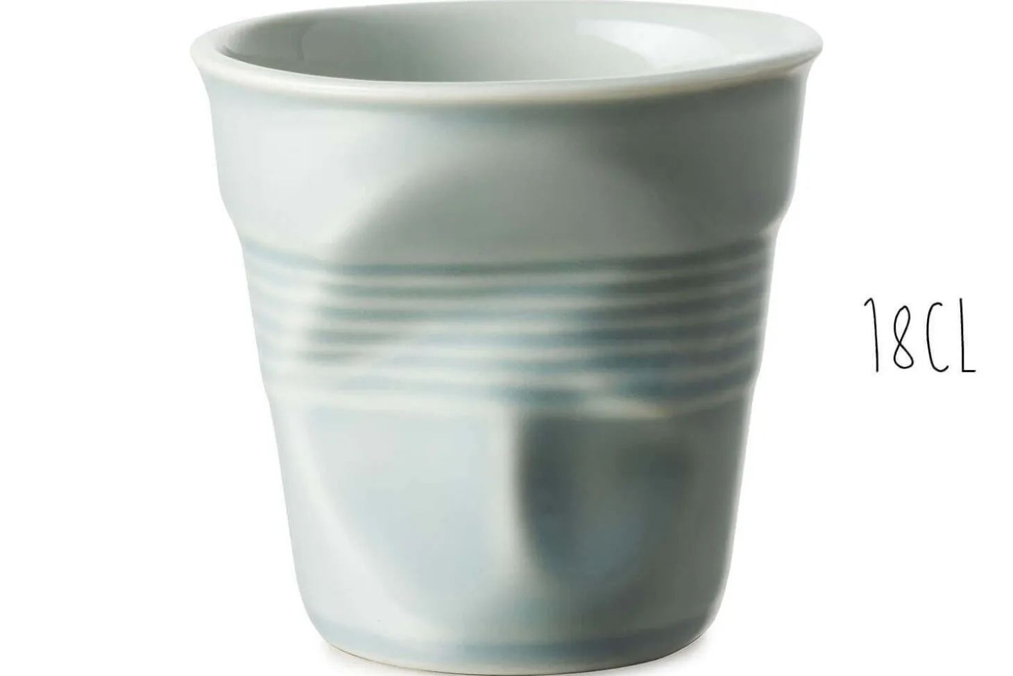 Tasse Revol Cappuccino Froissé 18cl en porcelaine Bleu Mistral