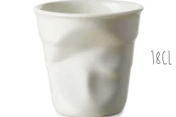 Tasse Revol Cappuccino Froissé 18cl en porcelaine Blanc Coquille