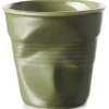 Tasse Revol Cappuccino Froissé 18cl en porcelaine Vert Garrigue