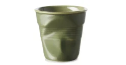 Tasse Revol Cappuccino Froissé 18cl en porcelaine Vert Garrigue