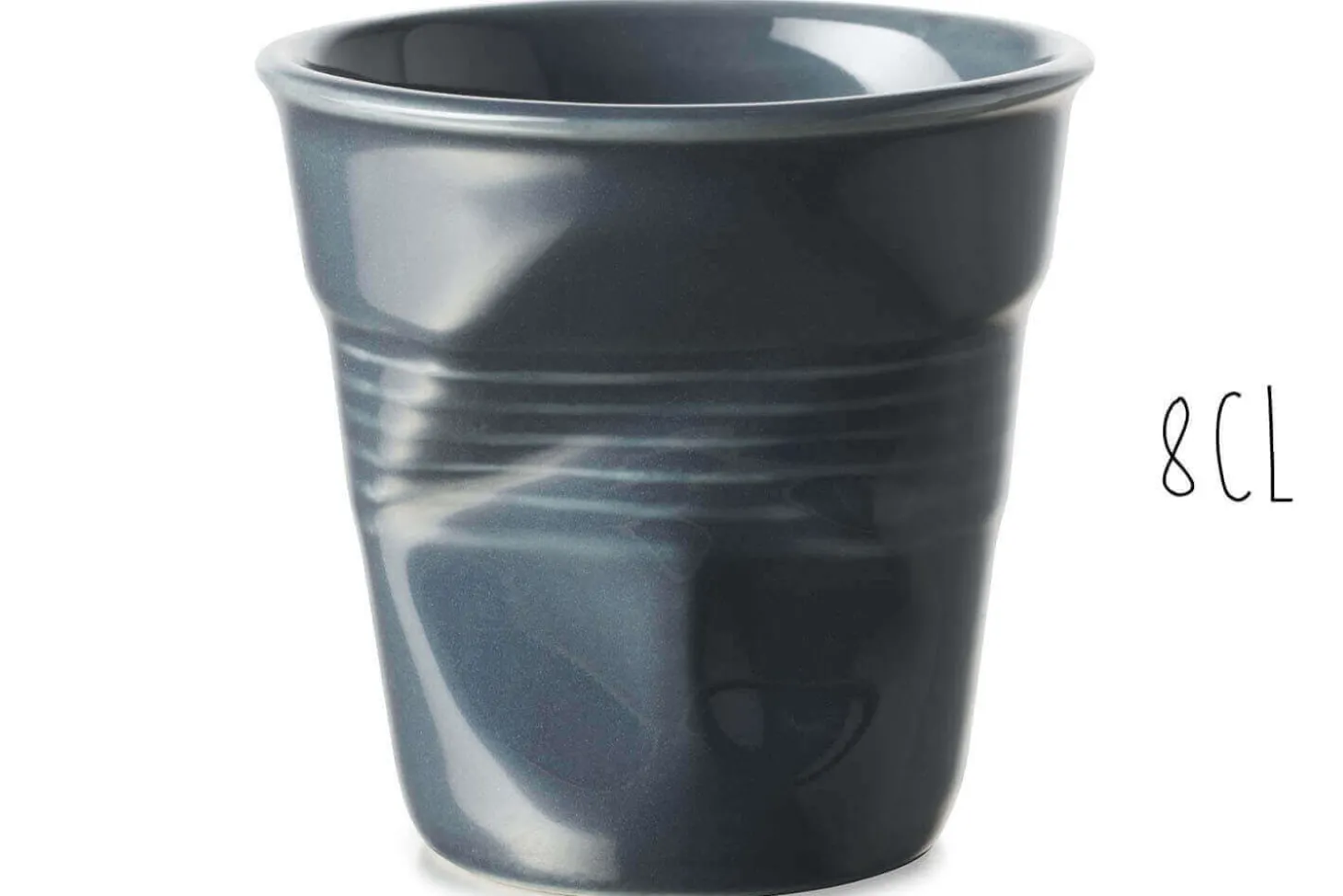 Tasse Revol Espresso Froissé 8cl en porcelaine Graphite