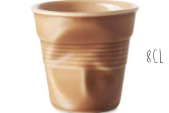 Tasse Revol Espresso Froissé 8cl en porcelaine Terre de Sienne