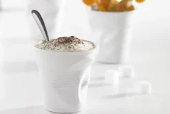 Tasse Revol Espresso Froissé 8cl en porcelaine blanche