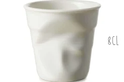 Tasse Revol Espresso Froissé 8cl en porcelaine Blanc Coquille